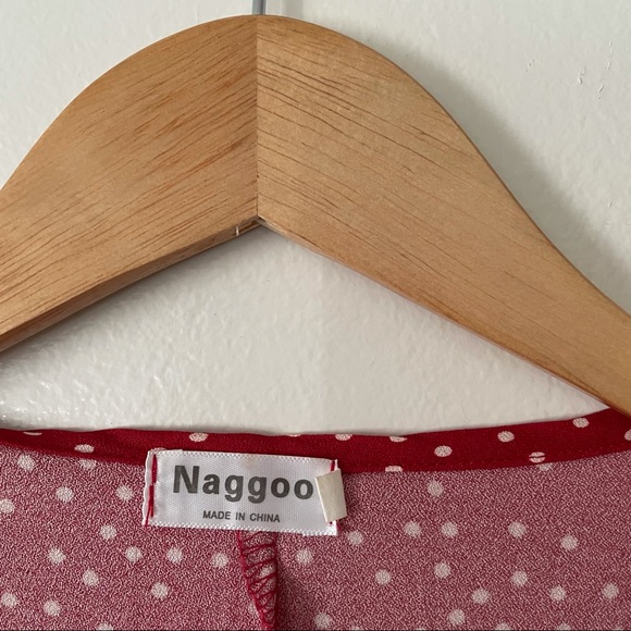 V-Neck Polka Dot Wrap Short Sleeve Mini Dress - Picture 5 of 7